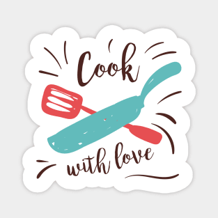 Cook with Love Splash Magnet