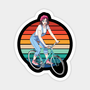 Girl Cyclist Female Bicycle Rider Bike Lover Gift Magnet