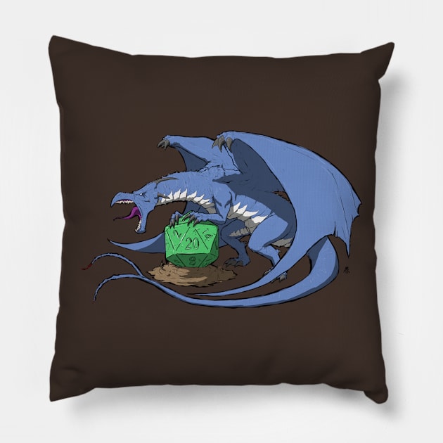 Keeper of Fate-Blue Pillow by PickledGenius