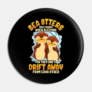 Cute & Funny Sea Otters Hold Hands When Sleeping Pin