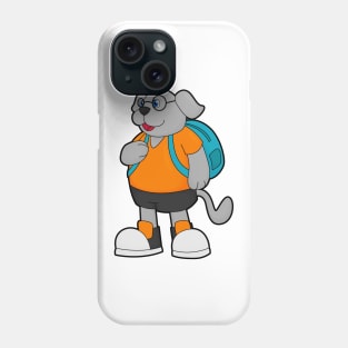 Dog as Hiker with Backpack Phone Case