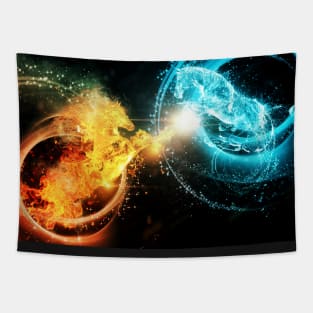 Fire and water horses Tapestry