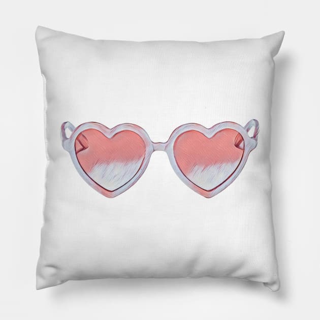 Heart Shaped Sunglasses Pillow by BloomingDiaries