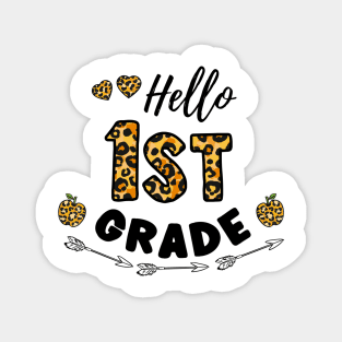 Hello 1st Grade Leopard Back To School Magnet