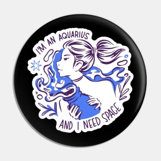 Aquarius Hand Drawn Pin