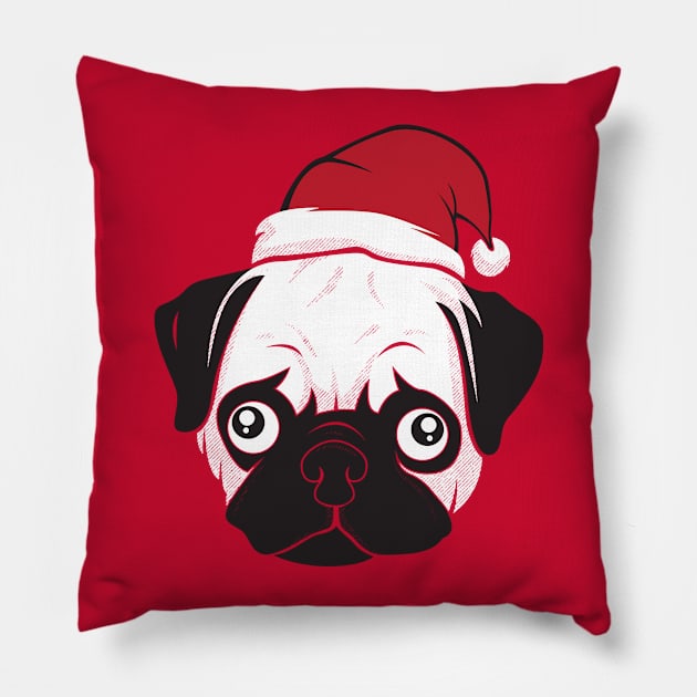 Holiday Pug Pillow by strangethingsa