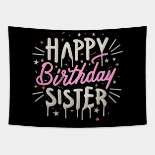 Happy Birthday Sister Tapestry