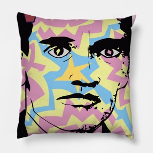 Cesar Vallejo IV (Pink and Yellow) Pillow