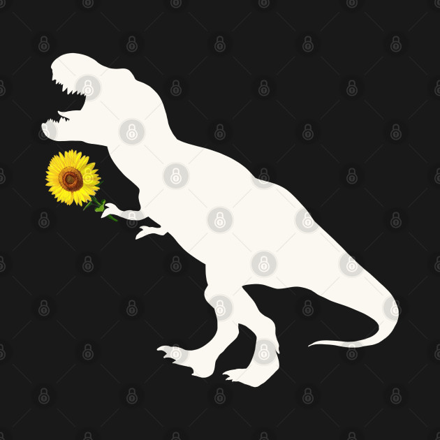 Sunflower and T rex dinosaur by Collagedream