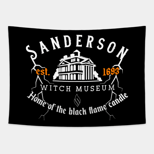 Sanderson Witch Museum Halloween Hocus Pocus Tapestry by btcillustration