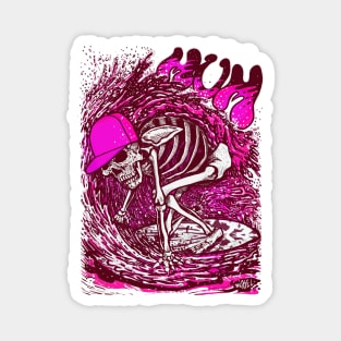 Surfer Skeleton by miskedesign Magnet