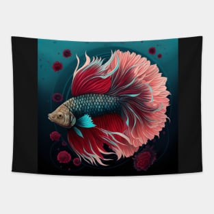 Floral Betta fish Tapestry