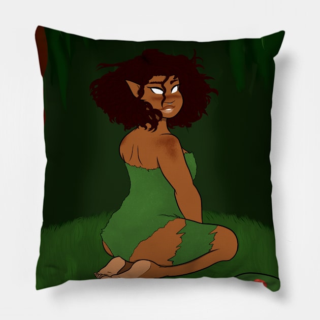 Forest Spirit Witch Pillow by tonguetiedartist