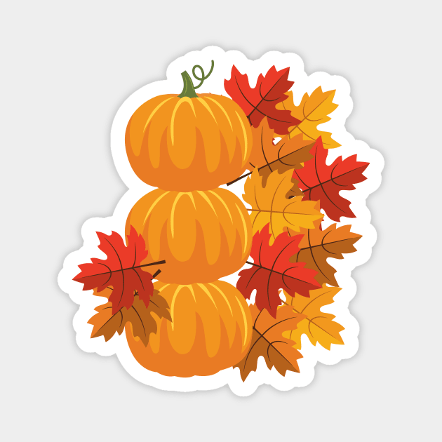 Autumn Pumpkins Magnet by SWON Design