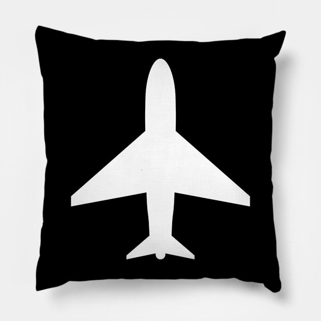 Simple aircraft white design Pillow by Avion