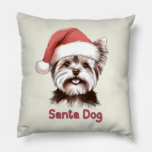 Santa Dog - Yorkshire Terrier Pillow