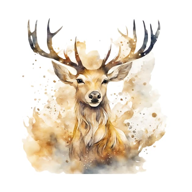 deer watercolor by Awgacia