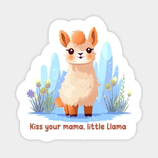 Kiss your mama, little Llama Magnet