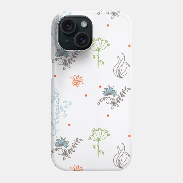 Elegance Seamless pattern with flowers Phone Case by Olga Berlet