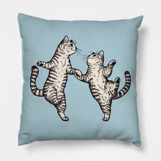 The Dancing Tabby Cats Pillow