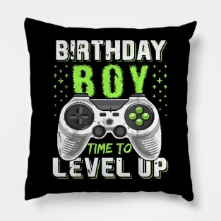 Birthday Boy Time to Level Up Video Game Birthday Gift Boys T-Shirt Pillow