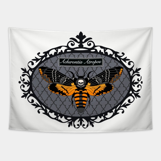 Death's Head HawkMoth Framed Tapestry by RavenWake