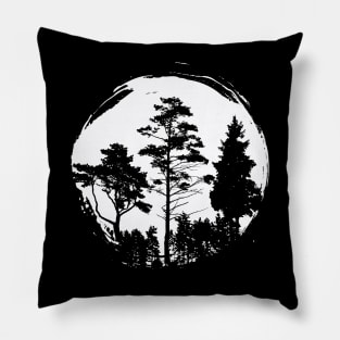 paint stroke Minimalist Trees Pillow