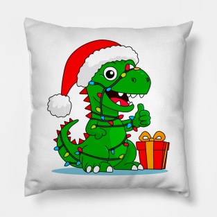 Christmas dinosaur Pillow