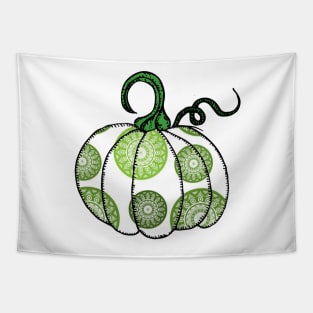 Cute Halloween Green Mandala Pumpkin Tapestry