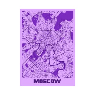 Moscow - Russia Lavender City Map T-Shirt