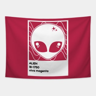 Kawaii Alien Viva Magenta Tapestry