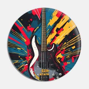 Cosmic Bass Riff: Shattering Musical Dimensions for bass player Pin