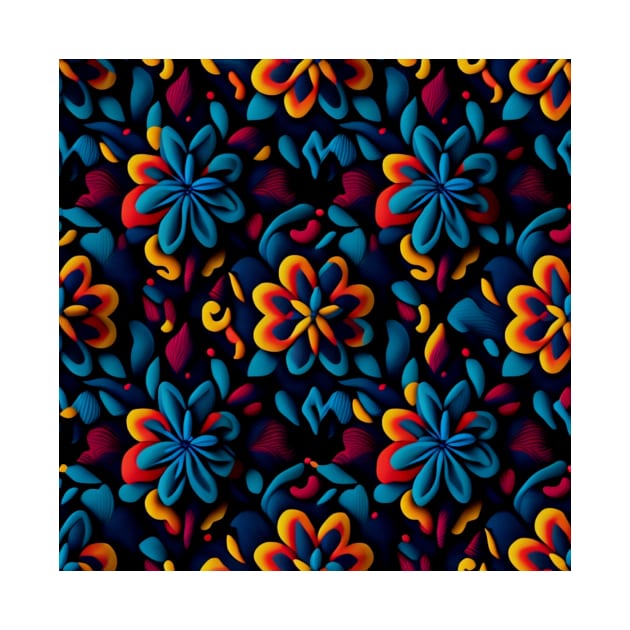 Colourful Flower Pattern by likbatonboot