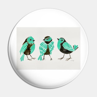 finches turquoise Pin