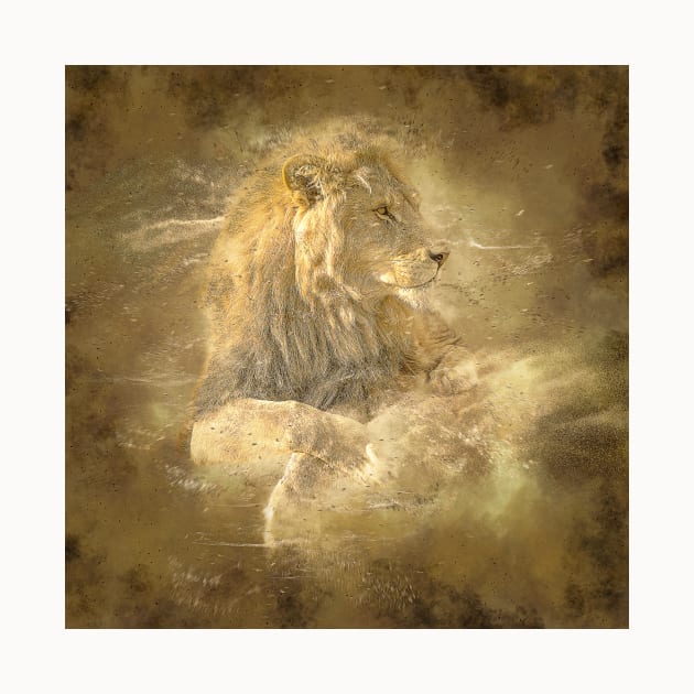 Lion Animal Wildlife Jungle Nature Safari Adventure Discovery Africa Digital Painting by Cubebox