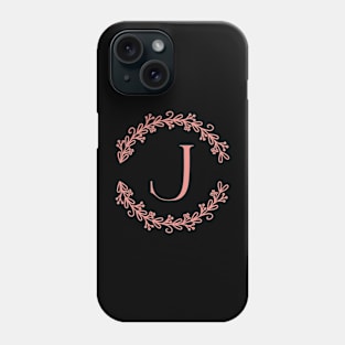 Pink Monogram- Letter J Phone Case