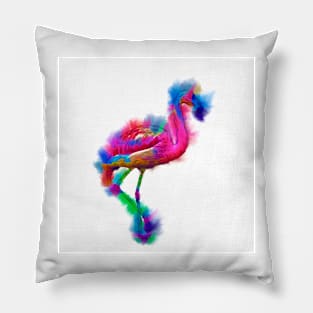 Prancing Flamingo Abstract Pillow