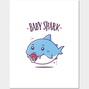 Baby Shark Cartoon Pink Cute Character with a winning Smile Great Kids  Gift Poster for Sale by anarchasm