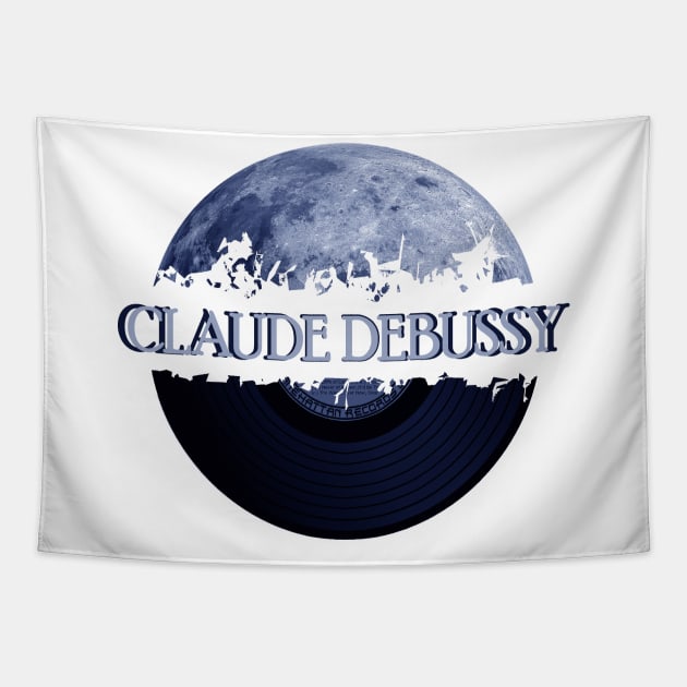 Claude Debussy blue moon vinyl Tapestry by hany moon
