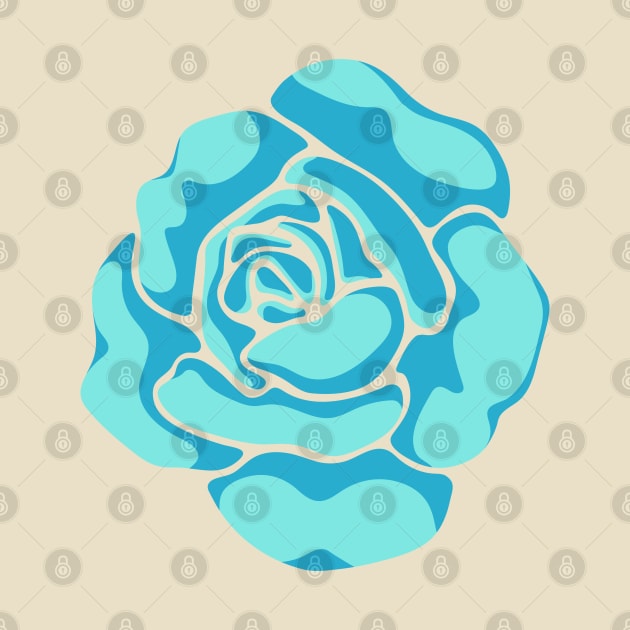 BIG ROSE Bright Turquoise Blue Flower - UnBlink Studio by Jackie Tahara by UnBlink Studio by Jackie Tahara