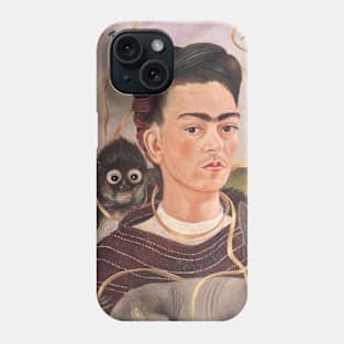 Self Portrait with Small Monkey by Frida Kahlo Phone Case