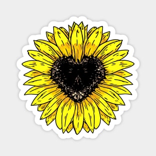 Sunflowers heart, yellow flowers, cute design Magnet