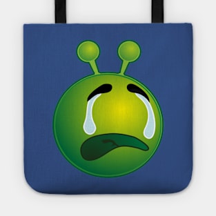 Funny Alien Monster ET Extraterrestrial Martian Green Man Emoji for Women, Men and Kids 18 Tote