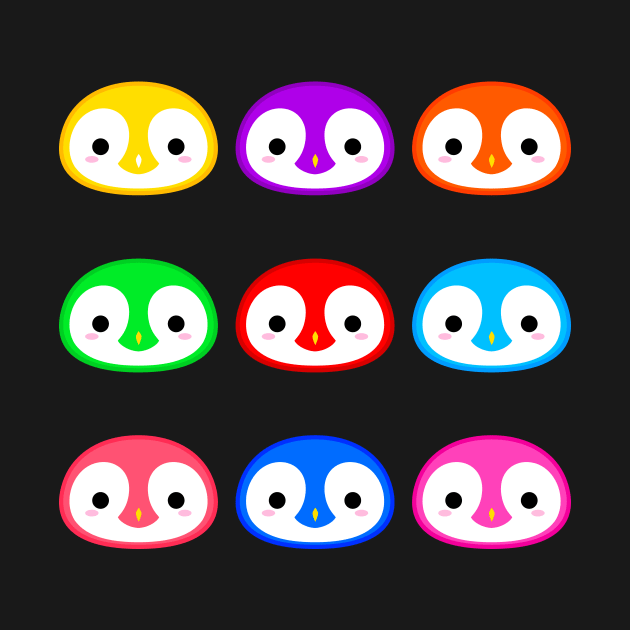 Cute Colorful Penguins Pack by alien3287