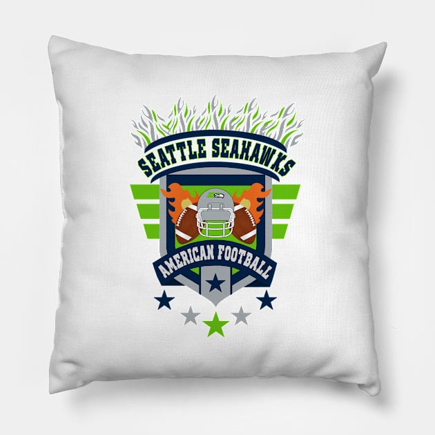 Seattle Seahawks Football Team Gift Pillow by DexterFreeman