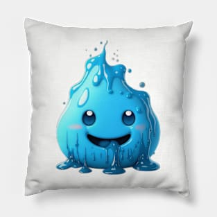 Blue Happy Cute Slime Pillow