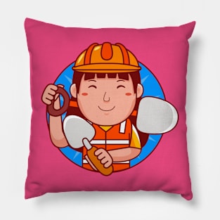 Builder Woman Pillow