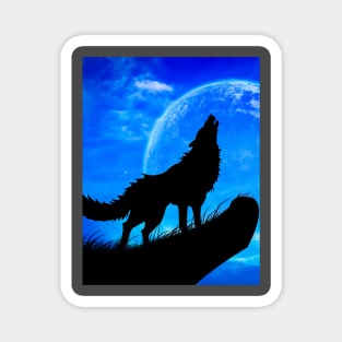 howling wolf Magnet