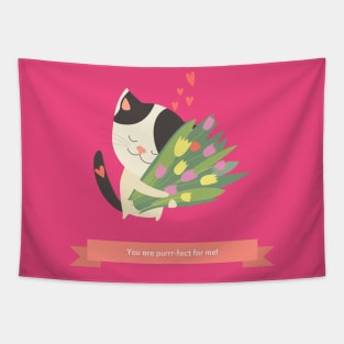 You Are Purrr-Fect For Me Cute and Funny Valentine's Day Gifts For Cat Lovers Tapestry