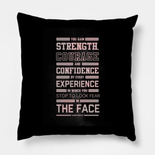 Lab N. 4 Strength Does Not Come Arnold Schwarzenegger Motivational Quote Pillow